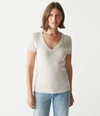 Michael Stars Nikki V-neck Tee In Cement