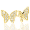 Suzy Levian Yellow Sterling Silver Pave Cubic Zirconia Butterfly Earrings