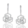 Suzy Levian Sterling Silver White Cubic Zirconia Wild Flower Earrings.