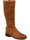 Journee Collection Meg Womens Extra Wide Calf Faux Suede Mid-calf Boots In Brown