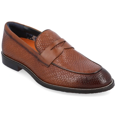 Thomas & Vine Men's Barlow Apron Toe Penny Loafers Dress Shoes In Cognac