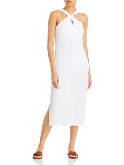 Sundry Womens Keyhole Calf Midi Dress In White