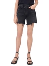 AGOLDE WOMENS RAW HEM CRISS-CROSS DENIM SHORTS