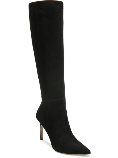 Veronica Beard Lisa Womens Wide Calf Stiletto Knee-high Boots In Black