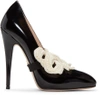 GUCCI Black Pearl Bow Elaisa Heels