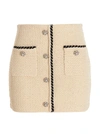 Self-portrait Cream Sequin Knitted Mini Skirt