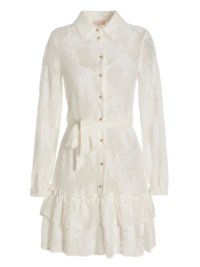 Liu •jo Floral-lace Short Dress In White
