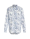Etro White Shirt With Blue Paisley Print In White