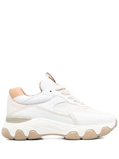 Hogan Hyperactive Leather And Suede Sneakers In White