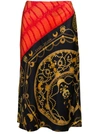 MARINE SERRE MIDI MULTICOLOR SKIRT WITH ALL-OVER ORNAMENT JEWELRY PRINT IN SILK WOMAN