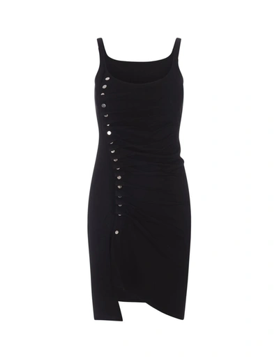 Paco Rabanne Mini Dress With Buttons In Black