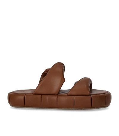 Themoirè Air Platform Flip Flops In Brown