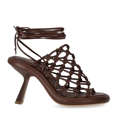 Vic Matie Knot Brown Heeled Sandal In Black