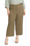 NYDJ UTILITY WIDE LEG CAPRI LINEN BLEND PANTS