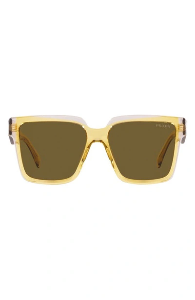 Prada 56mm Square Sunglasses In Dark Yellow