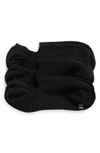 Hue Assorted 3-pack Arch Hug Cotton Blend Liner Socks In Black Pack