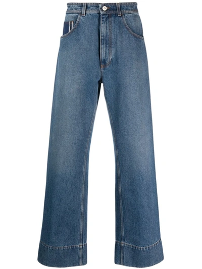Wales Bonner Miles Mid-rise Wide-leg Jeans In Blue