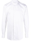 Xacus Ceremony Cotton Poplin French Collar Shirt In White