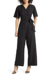 Kiyonna Plus Size Charisma Crepe Jumpsuit In Black Noir