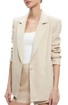 Alice And Olivia Breann Faux Leather Blazer In White
