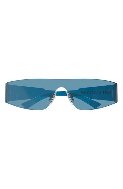 Balenciaga Eyewear Shield Frame Sunglasses In Blue