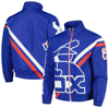 MITCHELL & NESS MITCHELL & NESS ROYAL CHICAGO WHITE SOX EXPLODED LOGO WARM UP FULL-ZIP JACKET