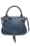 Chloé Medium Marcie Leather Satchel In Navy