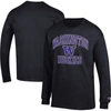 Champion Black Washington Huskies High Motor Long Sleeve T-shirt In Black