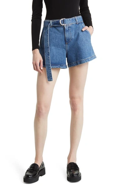 Frame Le Trouser Belted Denim Shorts In Multi