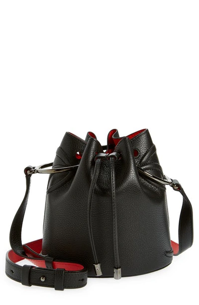 Christian Louboutin By My Side Logo Leather Bucket Bag In Black