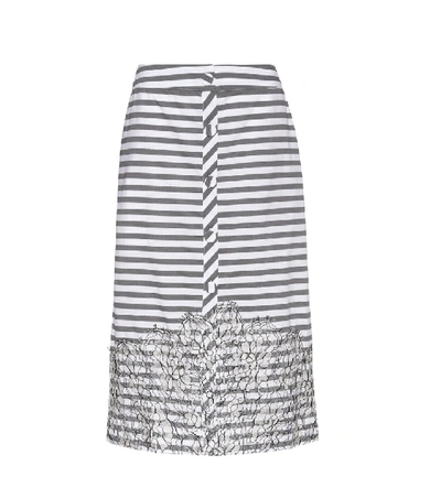 Johanna Ortiz Tanzania Striped Cotton Skirt In Grey