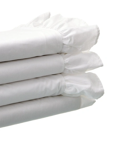 Maurizio Italy Ruffle Sheet Set In White