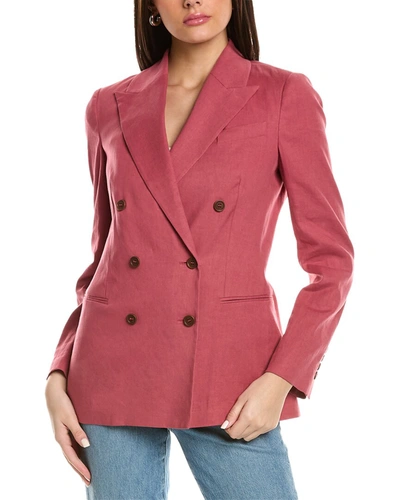 Brunello Cucinelli Linen-blend Blazer In Pink