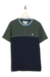 Original Penguin Colorblock Crew T-shirt In Deep Forest