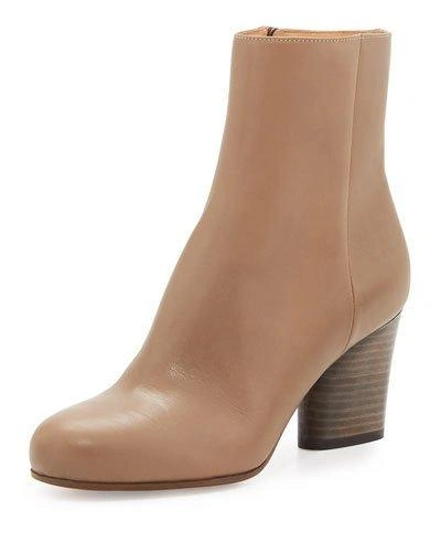 Maison Margiela Leather 70mm Ankle Boot In Tan/camel