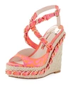 SOPHIA WEBSTER KAIA SATIN WEDGE ESPADRILLE SANDAL, MULTI,PROD196871795