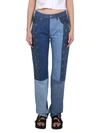 Marine Serre Moonogram Straight-leg Denim Jeans In Blue