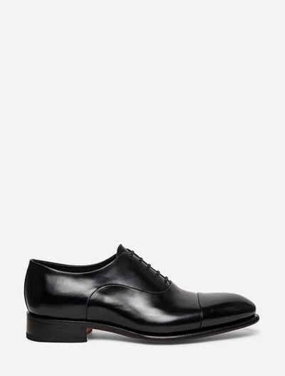 Santoni Business Shoes Oxford 12621 Calfskin In Black
