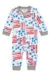 BURT'S BEES BABY ORGANIC COTTON STARS AND STRIPES PRINTED COVERALL