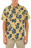 Hurley Men's Rincon Print Short Sleeve Button-up Shirt In Pebble