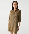 Michael Stars Eleanor Linen Shirt Dress In Dolma