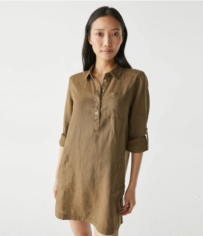 Michael Stars Eleanor Linen Shirt Dress In Dolma