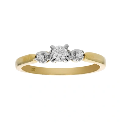 Vir Jewels 0.25 Cttw Diamond 3 Stone Ring 18k Yellow Gold In Silver