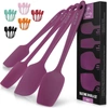 Zulay Kitchen Heat Resistant Silicone Spatula Set Tools For Cooking, Baking & Mixing In Purple