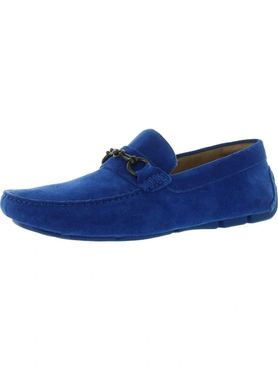 Kenneth Cole New York Theme Bit Driver Mens Comfort Insole Embellished Loafers In Blue