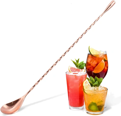 Zulay Kitchen Bar Spoon & Cocktail Mixing Spoon For Cocktail Shakers In Gold