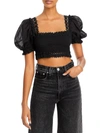 Charo Ruiz Judy Shirred-effect Crop Top In Black