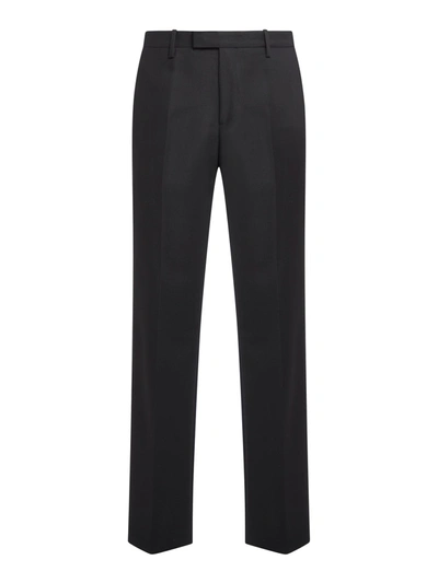 Off-white Black Wool Tailored Trousers In Nero