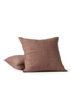 Coyuchi Set Of 2 Hand Stitched Organic Cotton Shams In Redwood