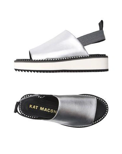 Kat Maconie 30mm Metallic Leather Platform Sandals, Silver
